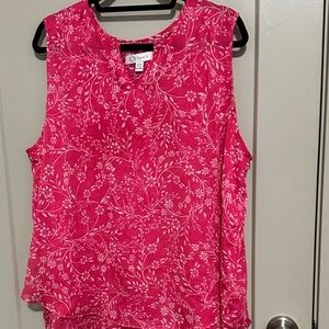 Christina Pink Floral Sleeveless Blouse